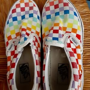 Van's slip on rainbow checkered size 2.0 kids
